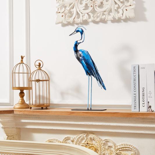 SunBlogs Art Metal Heron Statue & Sculpture Decor