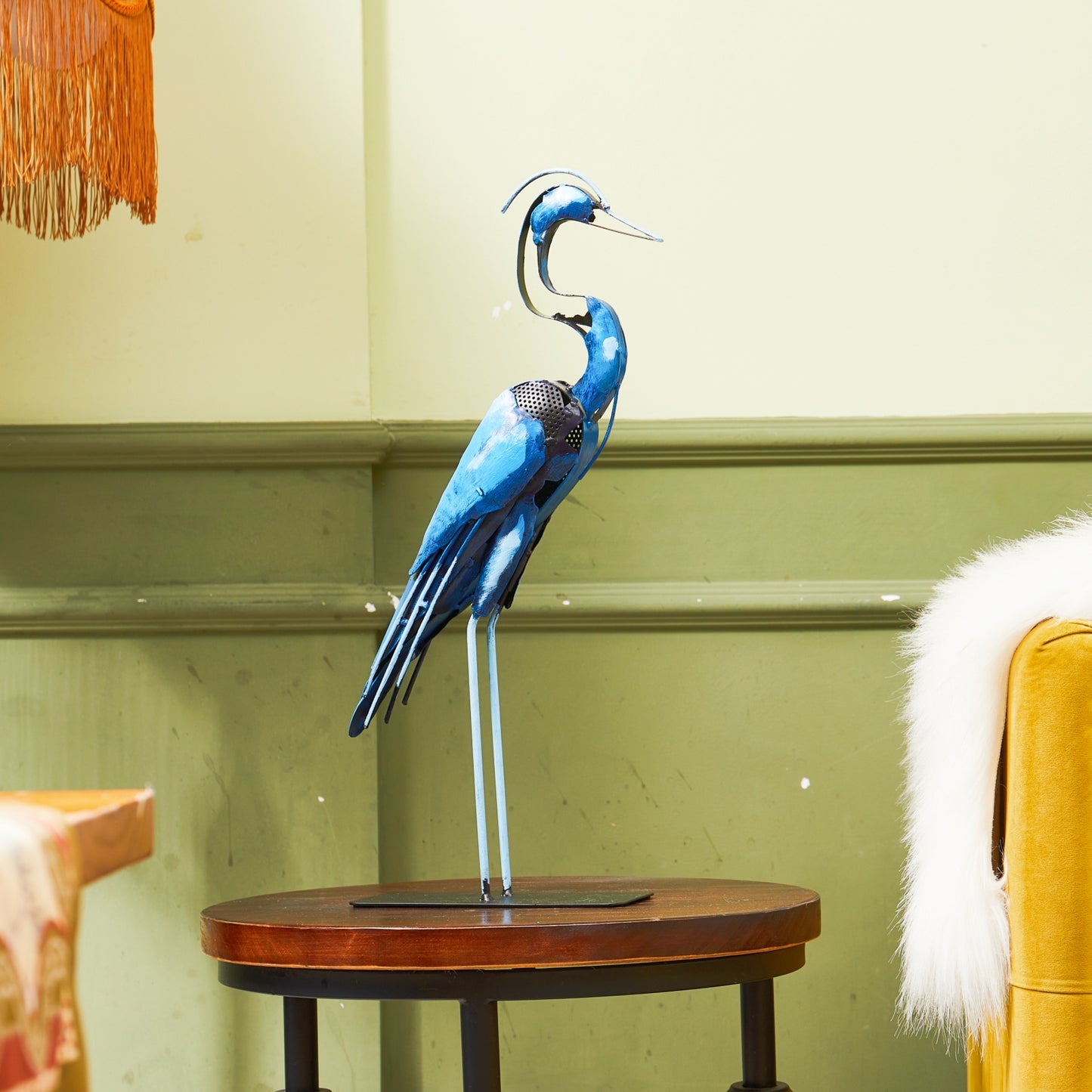 SunBlogs Art Metal Heron Statue & Sculpture Decor