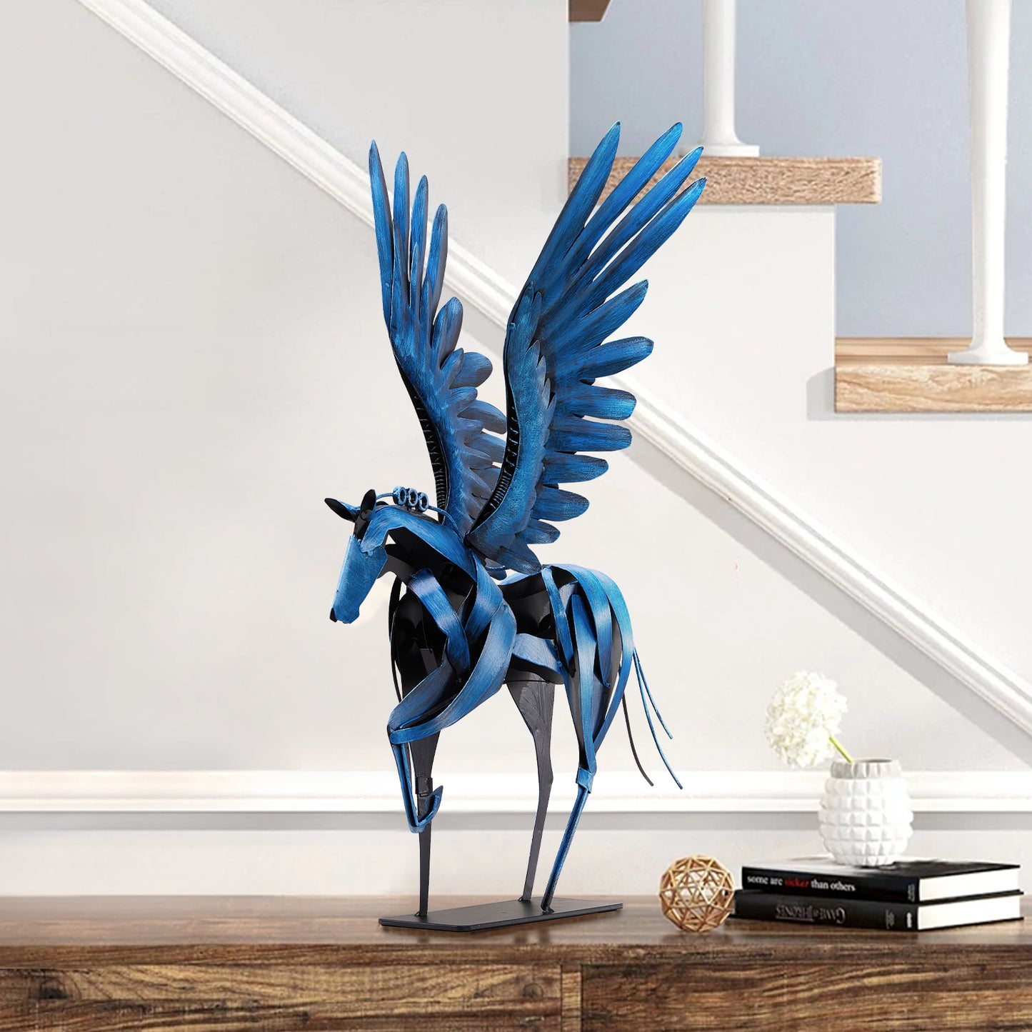 SunBlogs Art Metal Flying Horse Statue & Sculpture Decor
