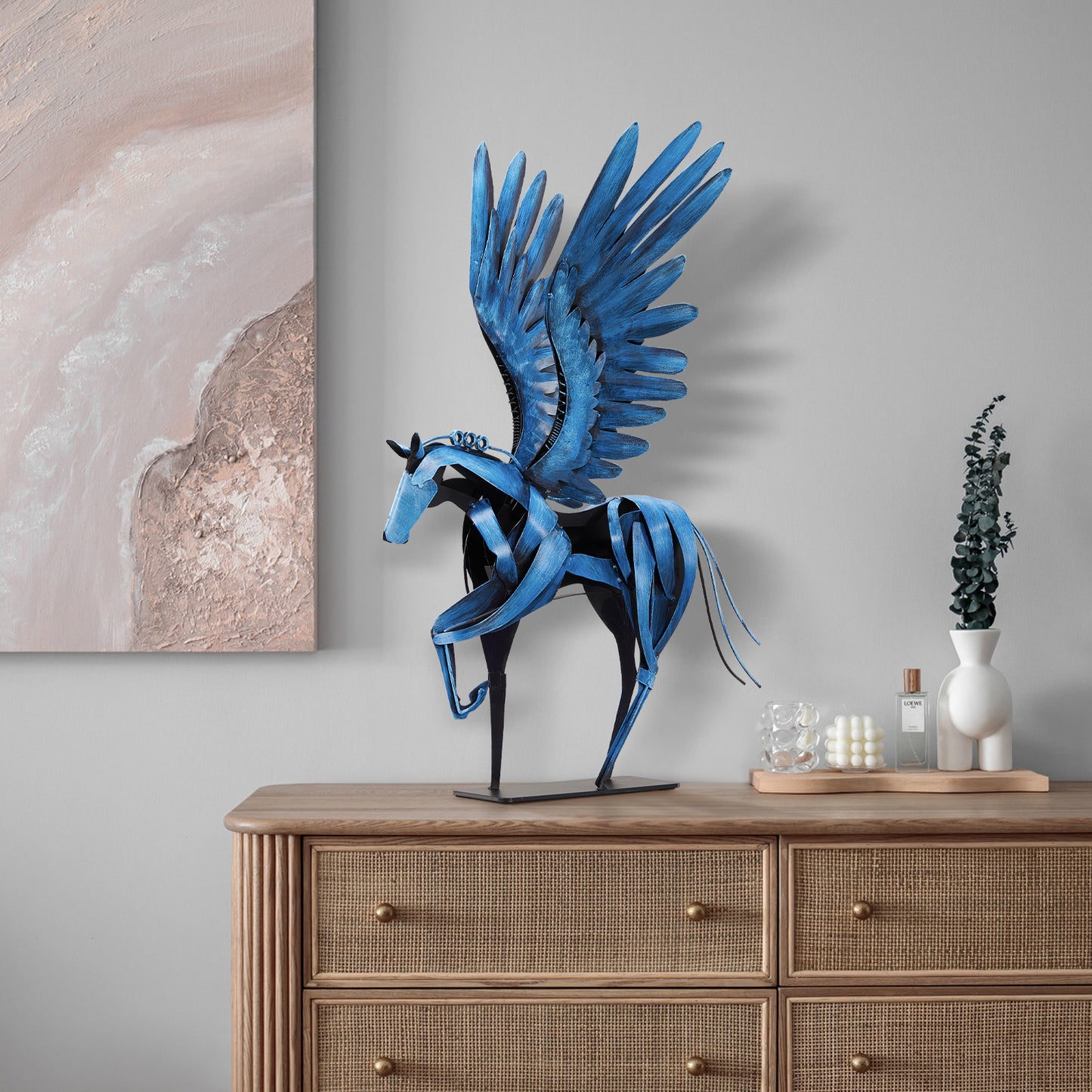 SunBlogs Art Metal Flying Horse Statue & Sculpture Decor