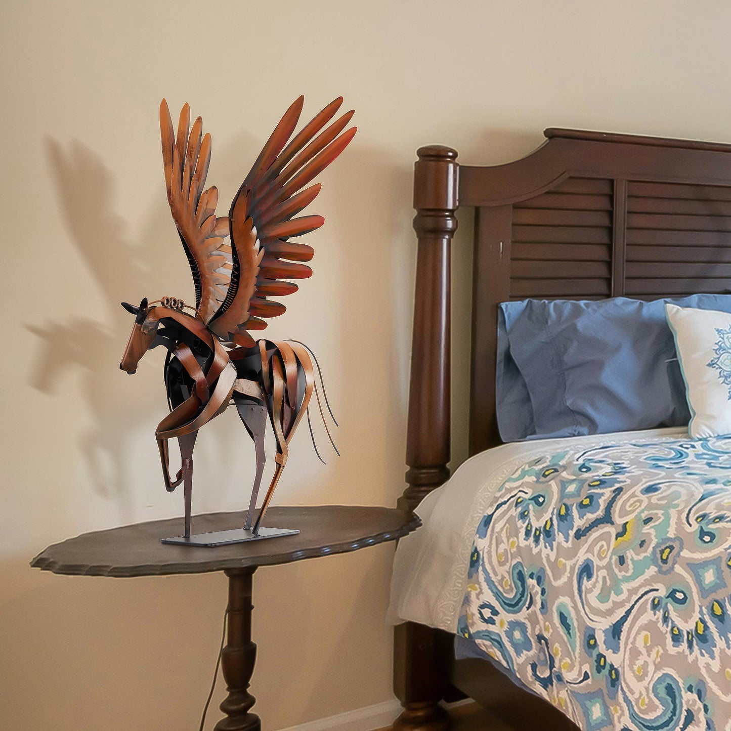 SunBlogs Art Metal Flying Horse Statue & Sculpture Decor