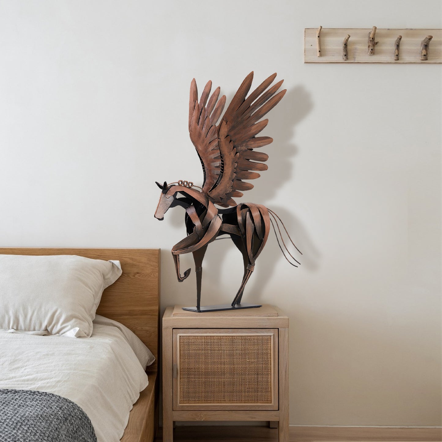 SunBlogs Art Metal Flying Horse Statue & Sculpture Decor