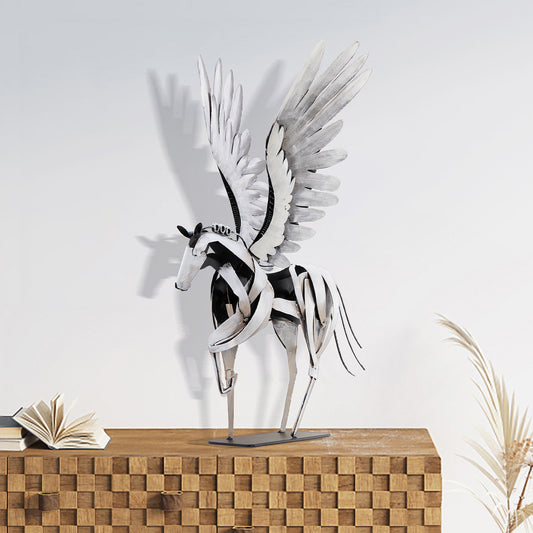 SunBlogs Art Metal Flying Horse Statue & Sculpture Decor