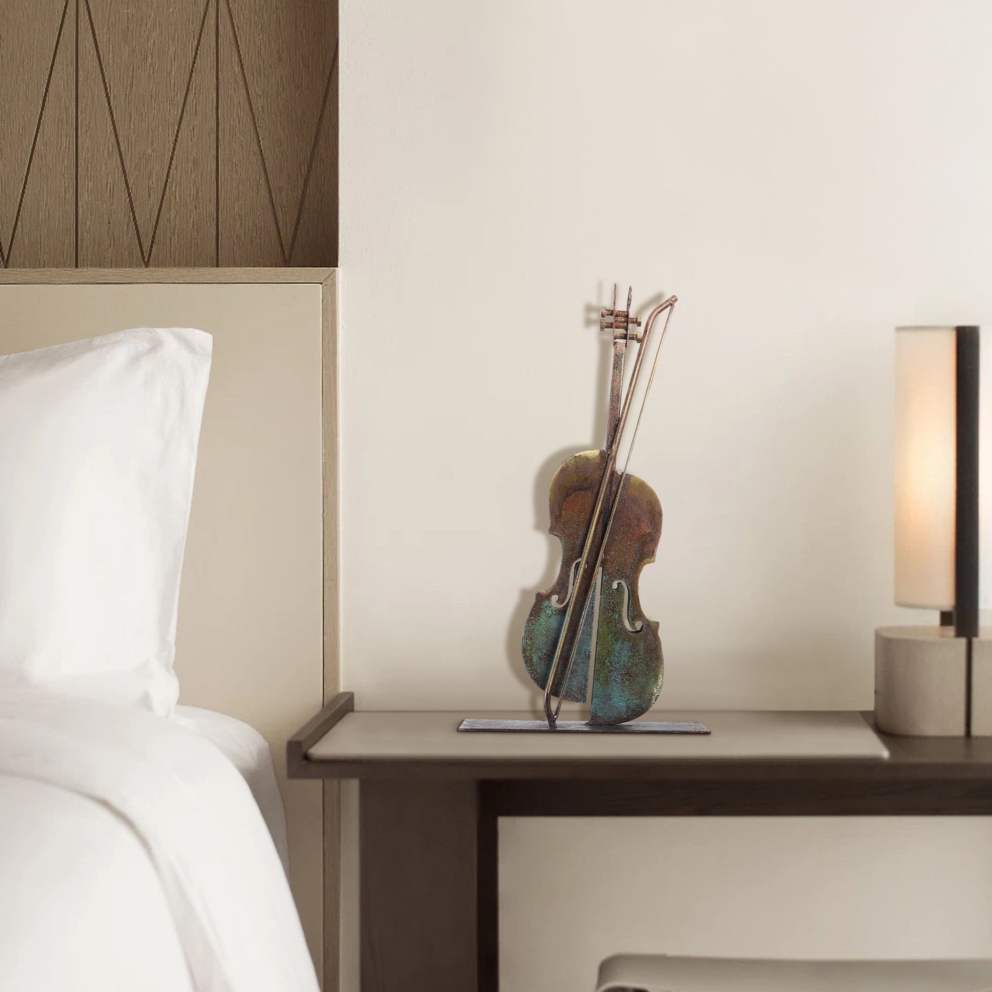 SunBlogs Art Metal Violins Statue & Sculpture Music Decor