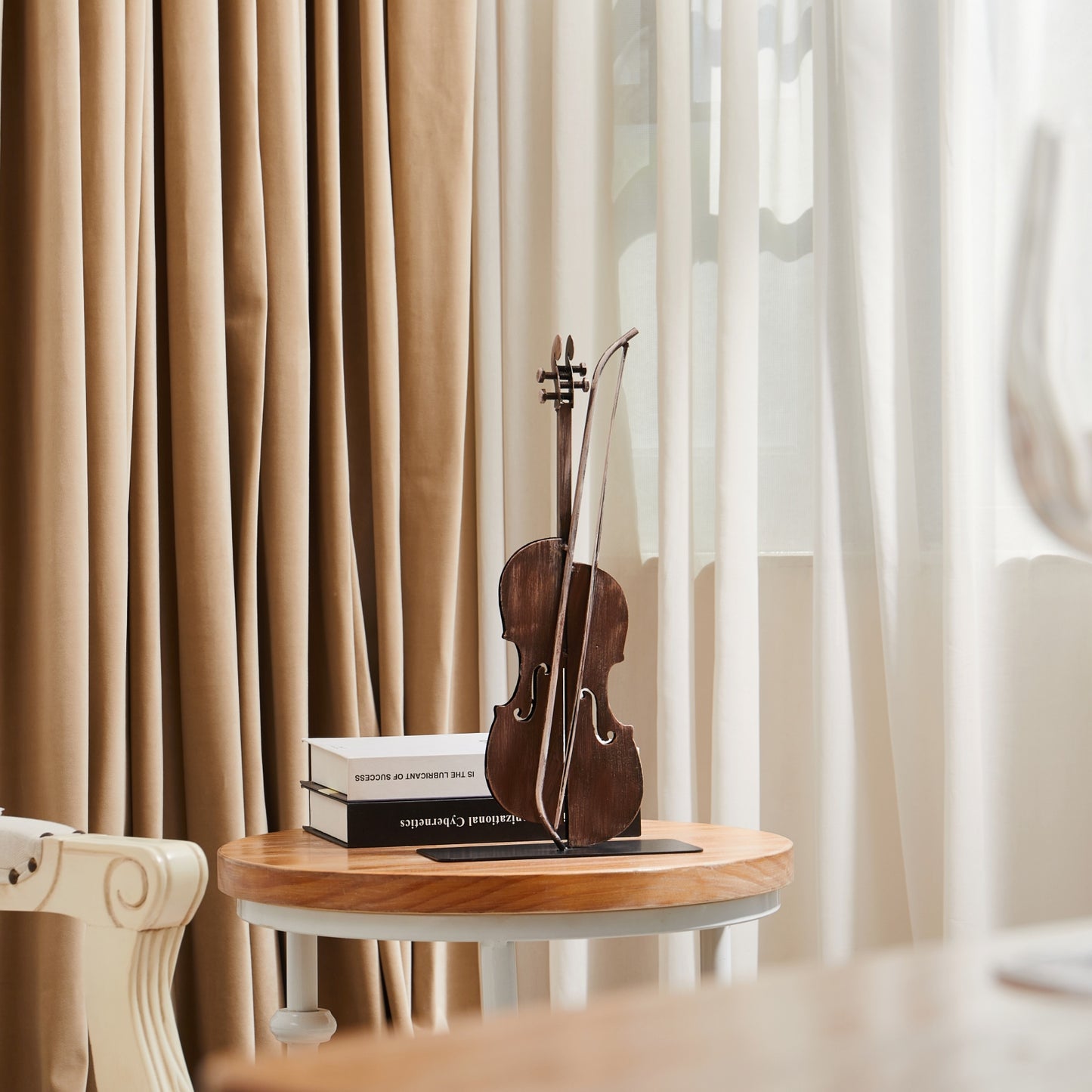 SunBlogs Art Metal Violins Statue & Sculpture Music Decor