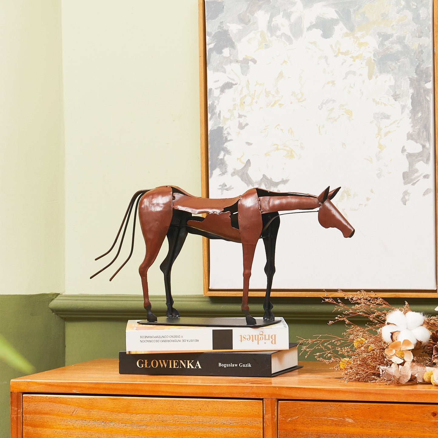 SunBlogs Art Metal Horse Statue & Sculpture Decor