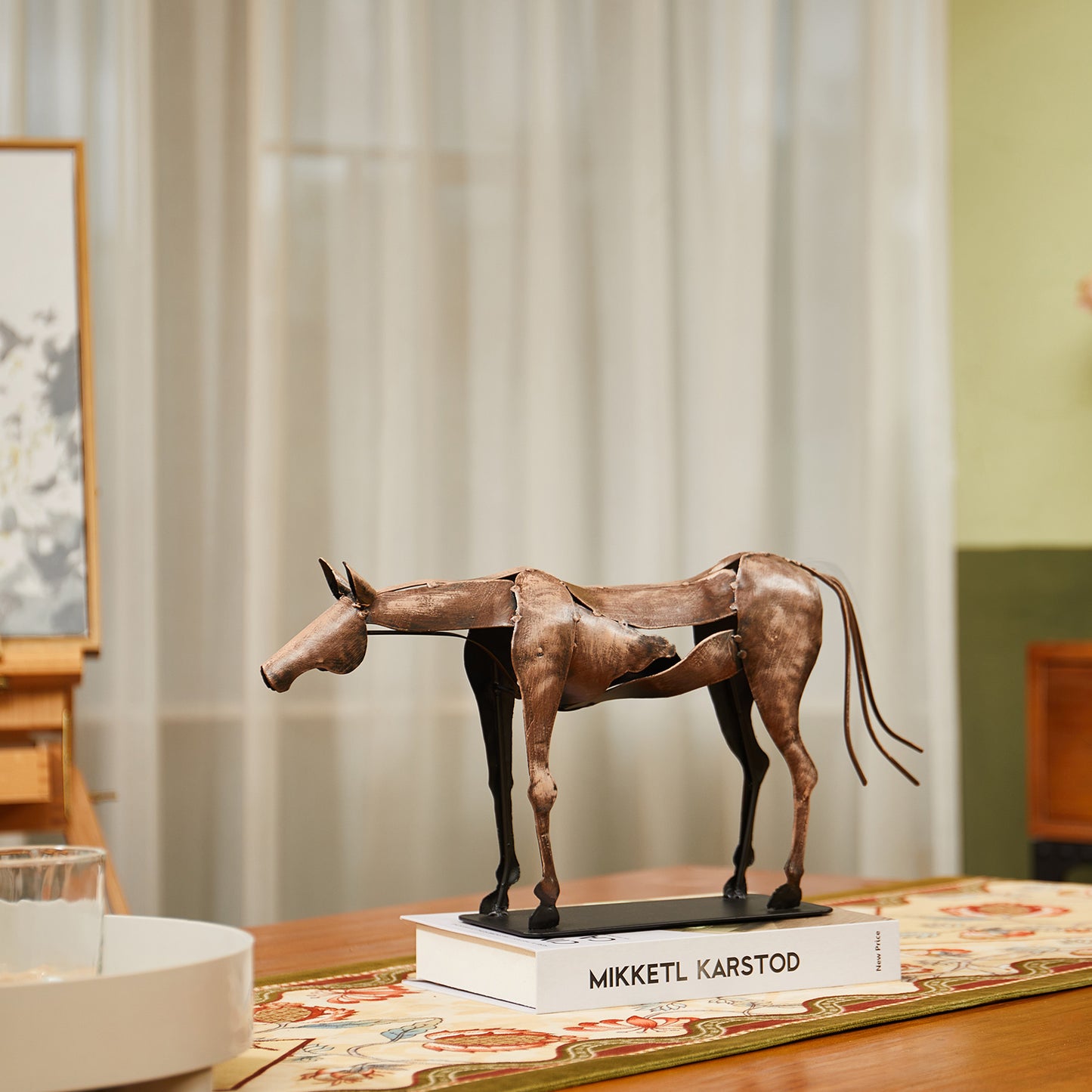 SunBlogs Art Metal Horse Statue & Sculpture Decor