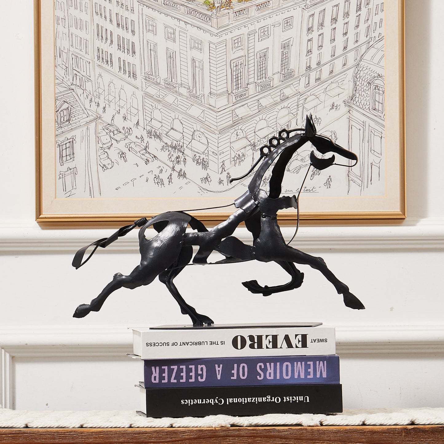 SunBlogs Art Metal Horse Statue & Sculpture Decor