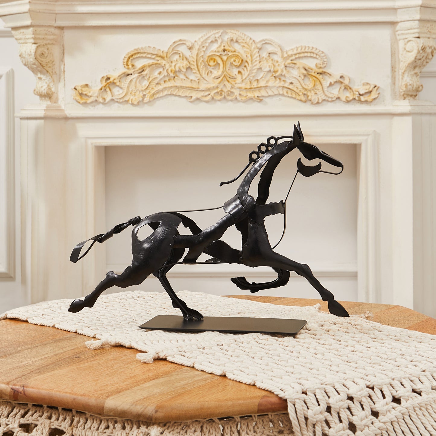 SunBlogs Art Metal Horse Statue & Sculpture Decor