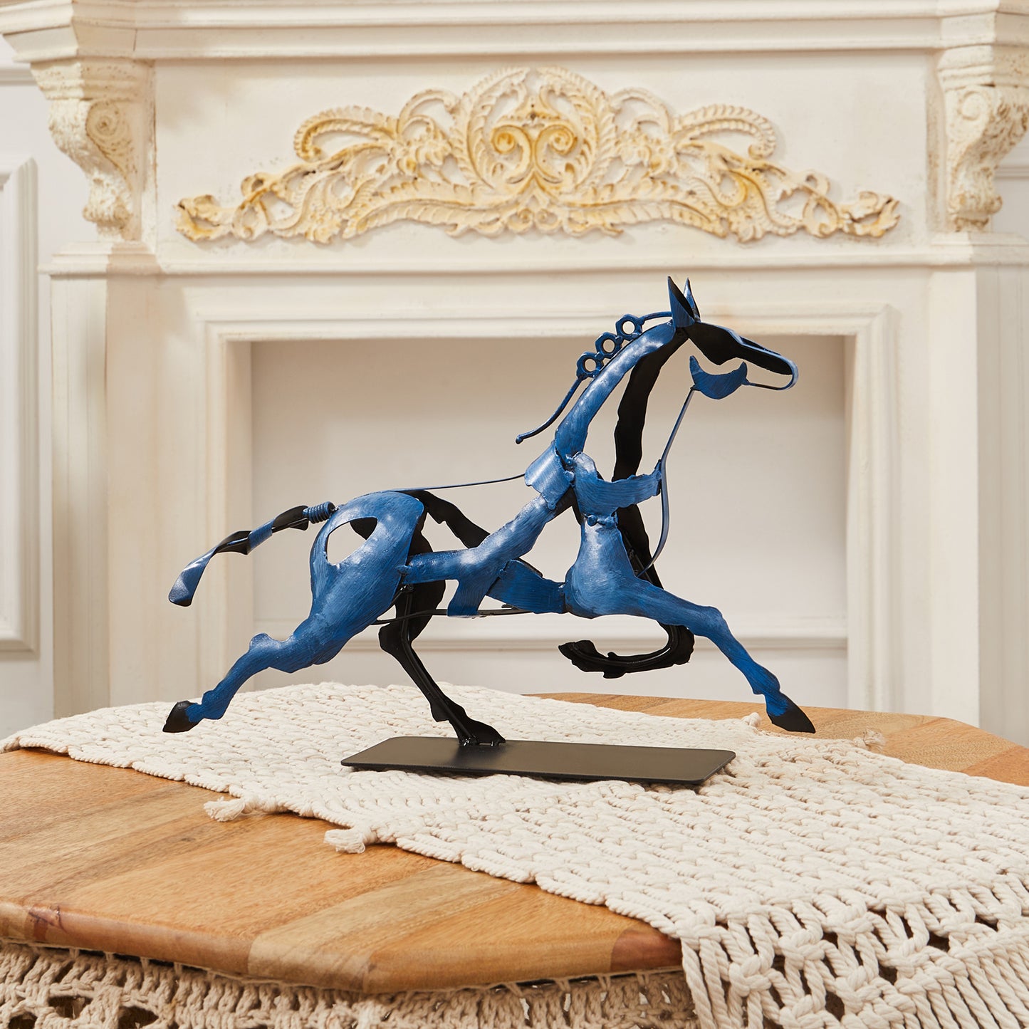 SunBlogs Art Metal Horse Statue & Sculpture Decor