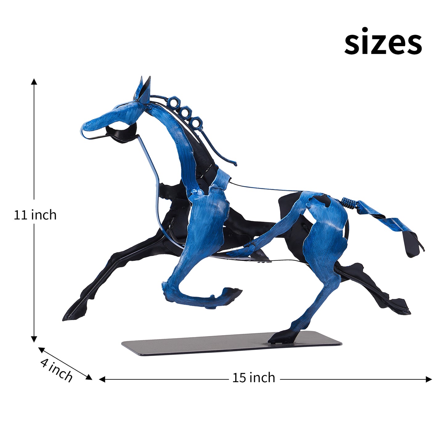 SunBlogs Art Metal Horse Statue & Sculpture Decor