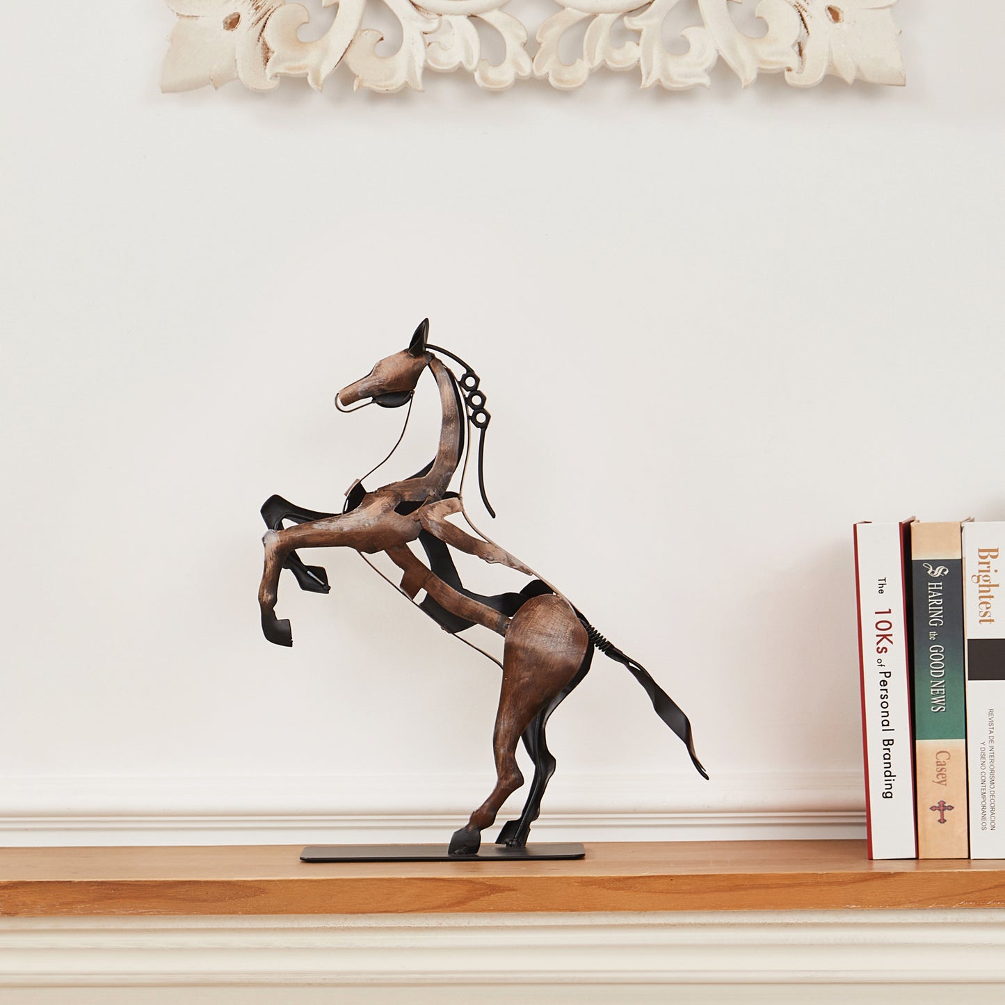 SunBlogs Art Metal Horse Statue & Sculpture Decor