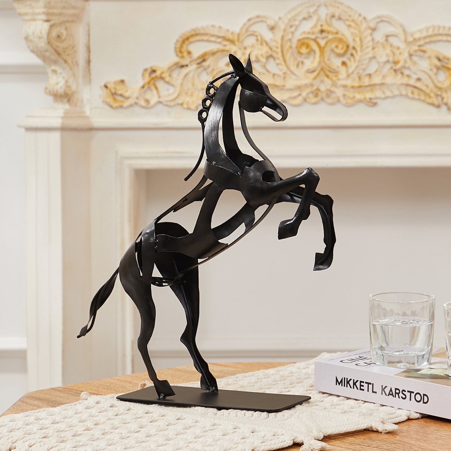 SunBlogs Art Metal Horse Statue & Sculpture Decor