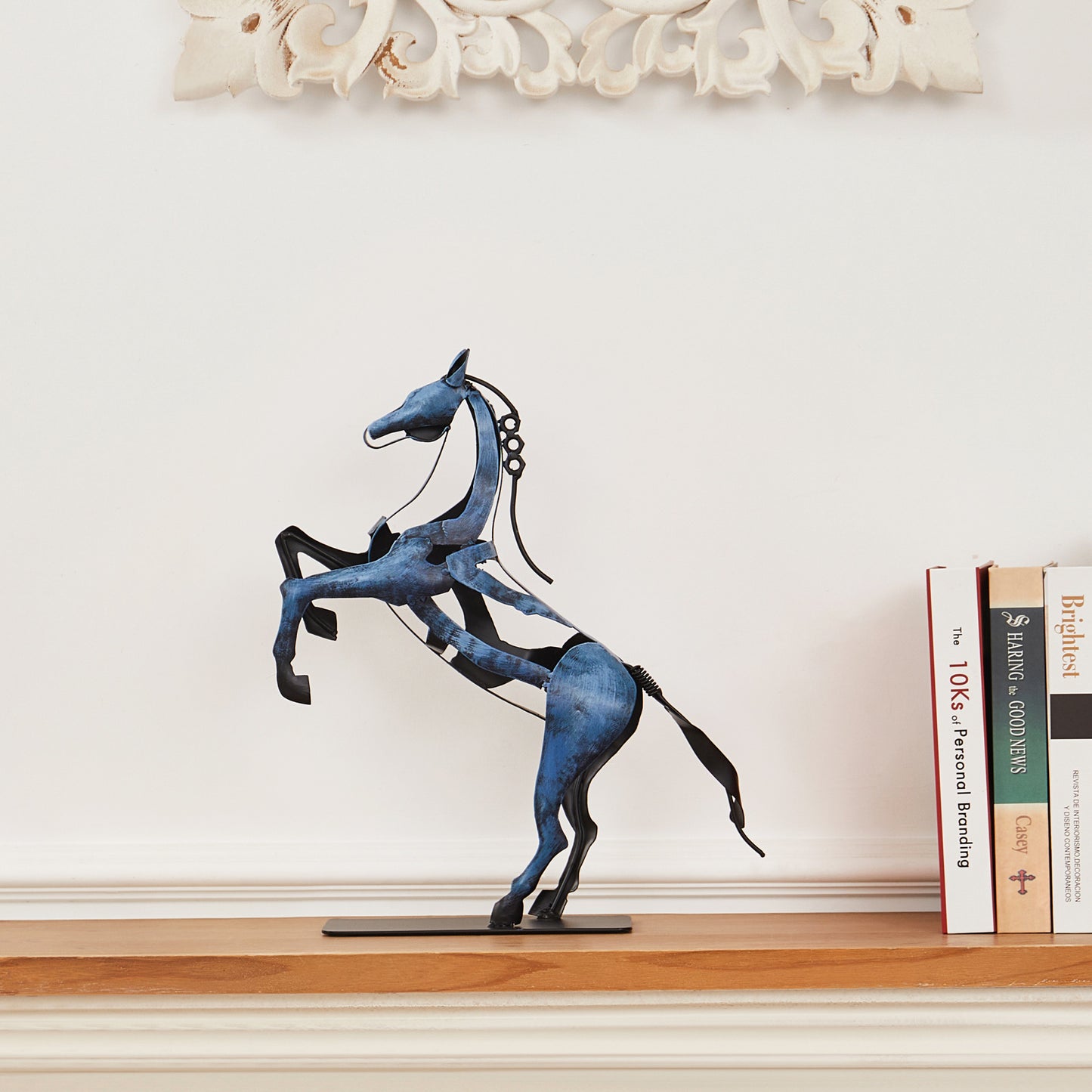 SunBlogs Art Metal Horse Statue & Sculpture Decor