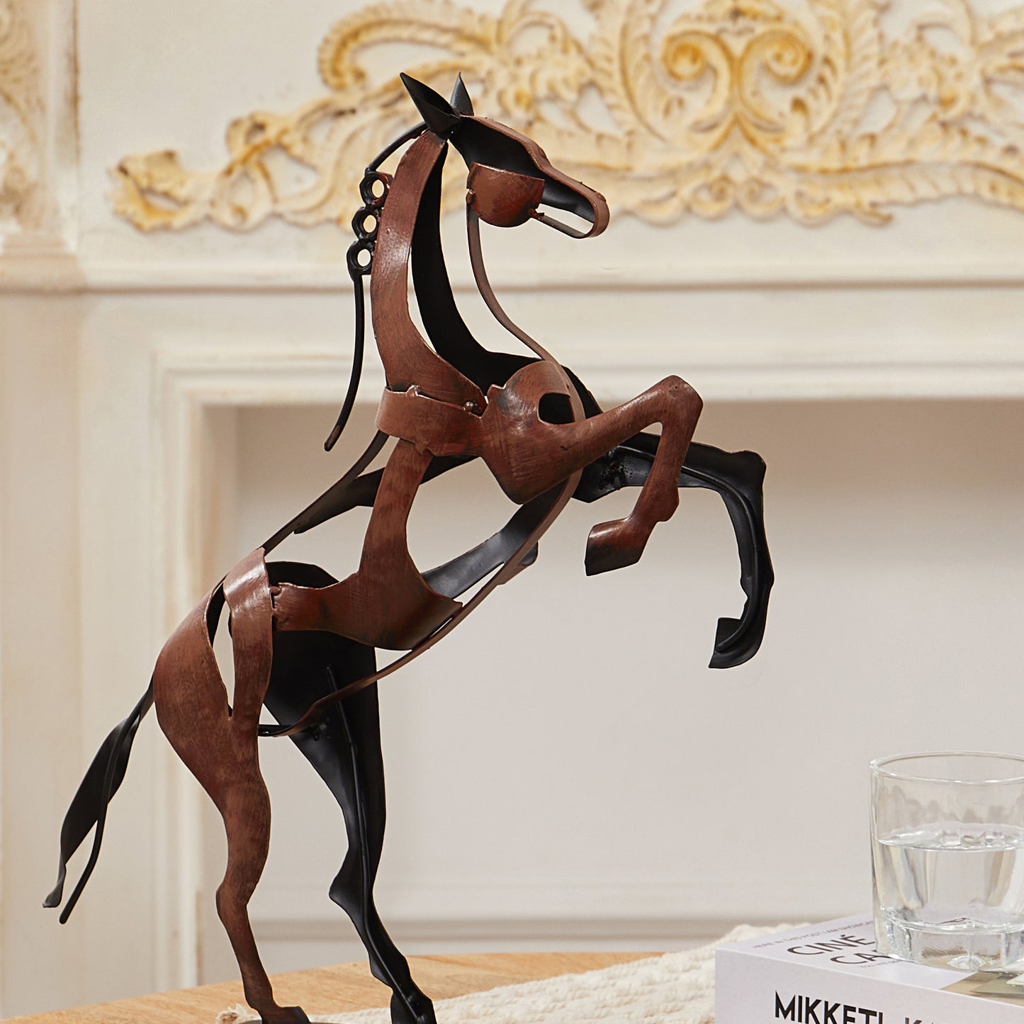 SunBlogs Art Metal Horse Statue & Sculpture Decor