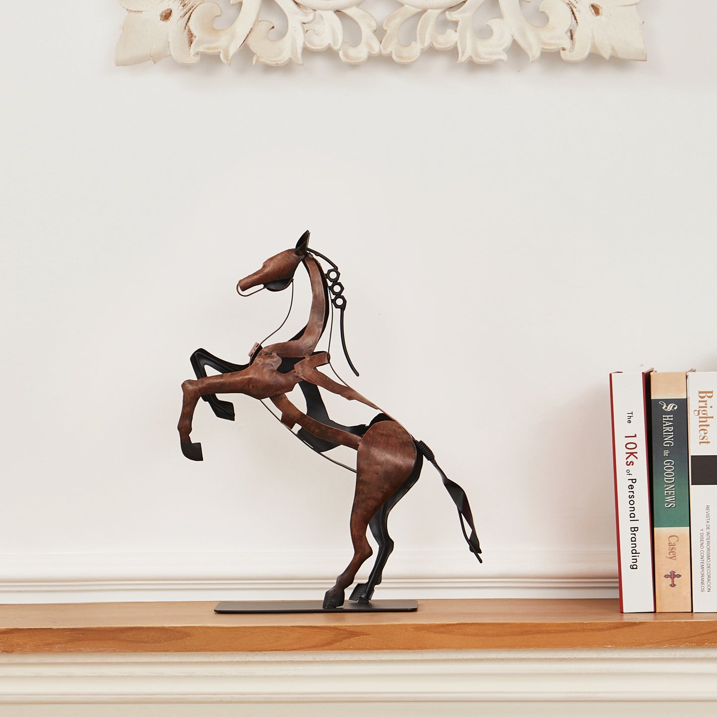 SunBlogs Art Metal Horse Statue & Sculpture Decor