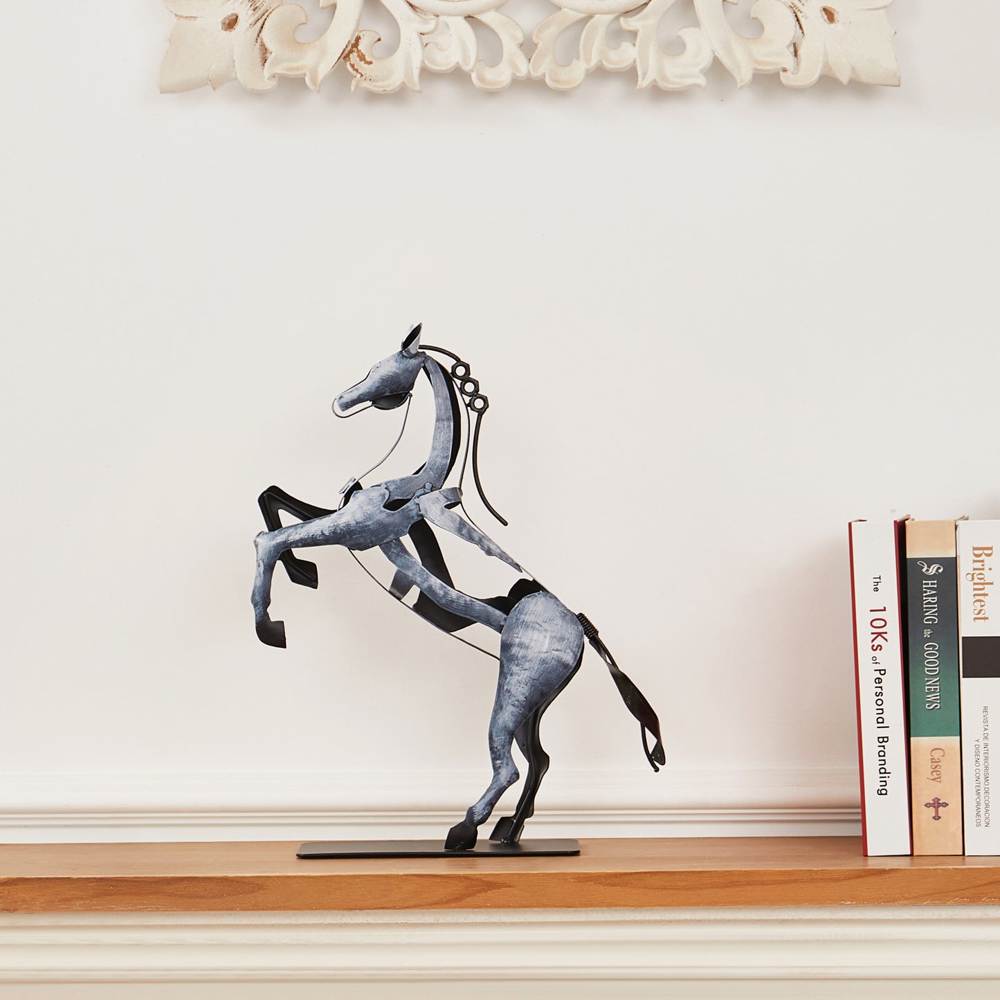 SunBlogs Art Metal Horse Statue & Sculpture Decor