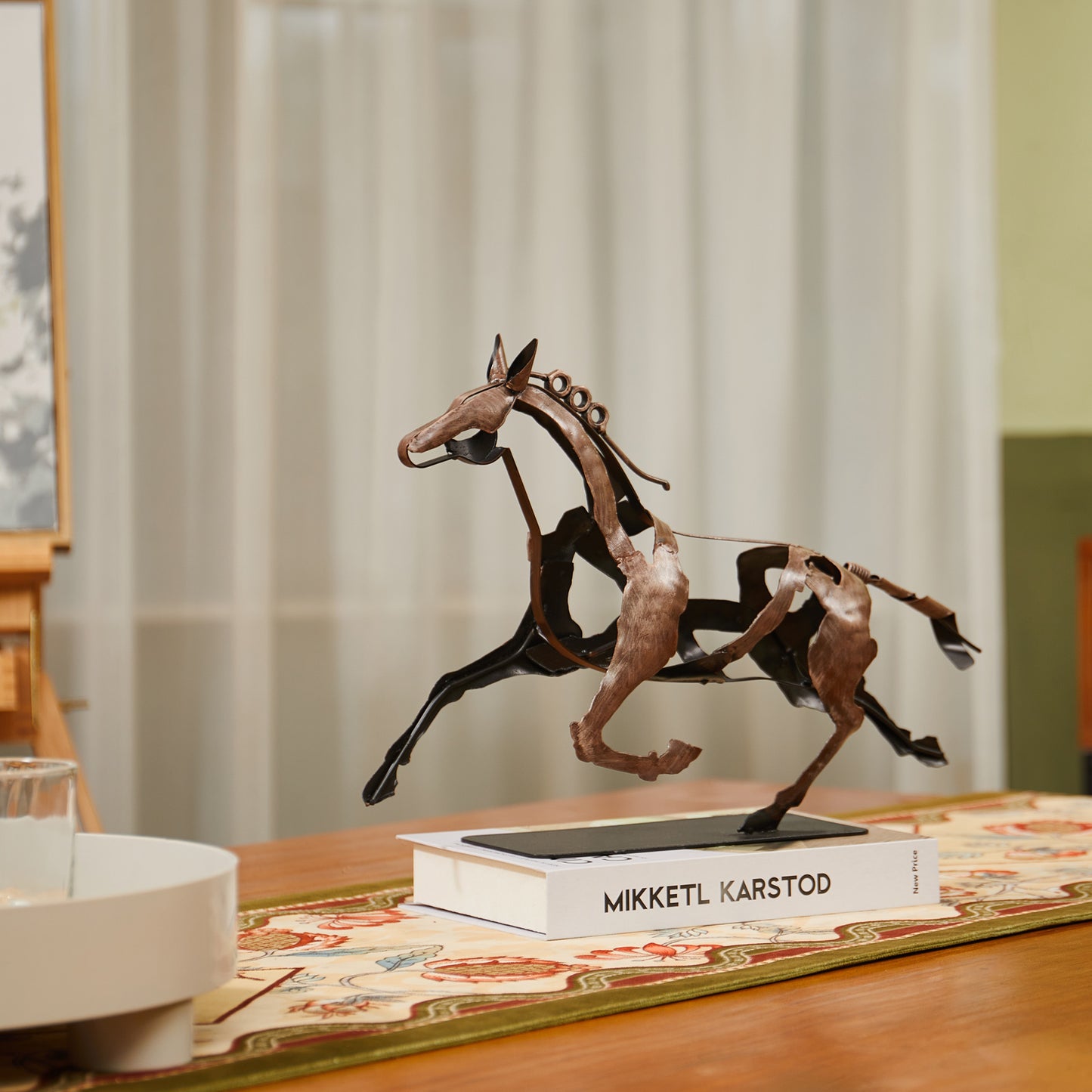 SunBlogs Art Metal Horse Statue & Sculpture Decor