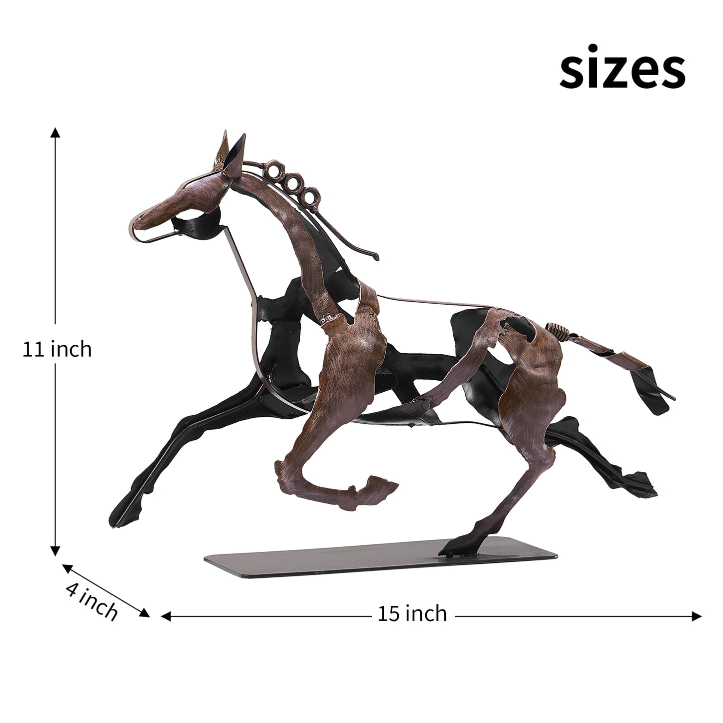 SunBlogs Art Metal Horse Statue & Sculpture Decor