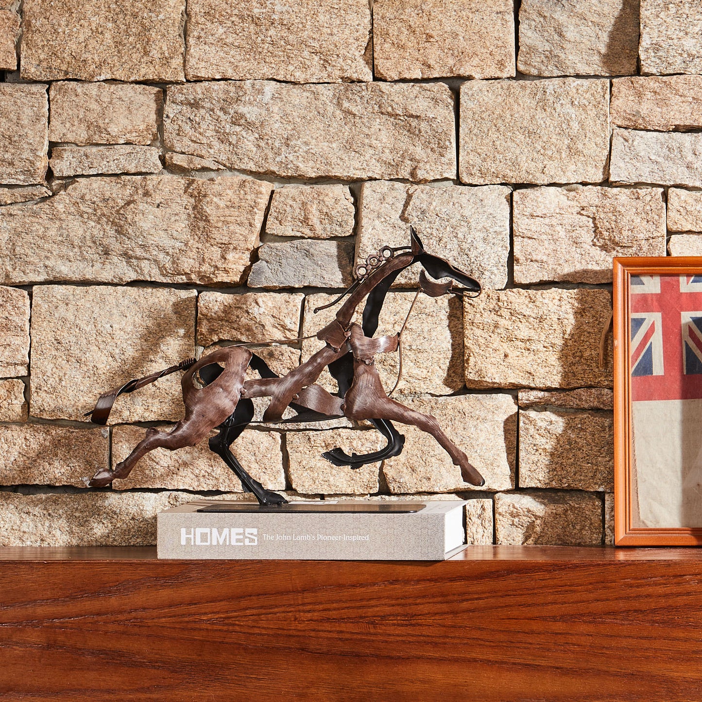 SunBlogs Art Metal Horse Statue & Sculpture Decor