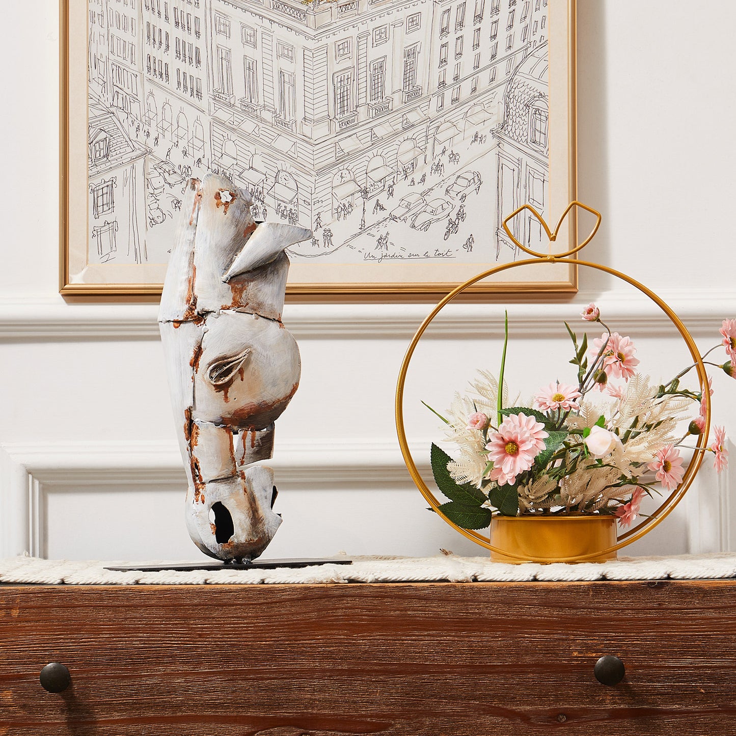 SunBlogs Art Metal Horse Head Statue & Sculpture Decor