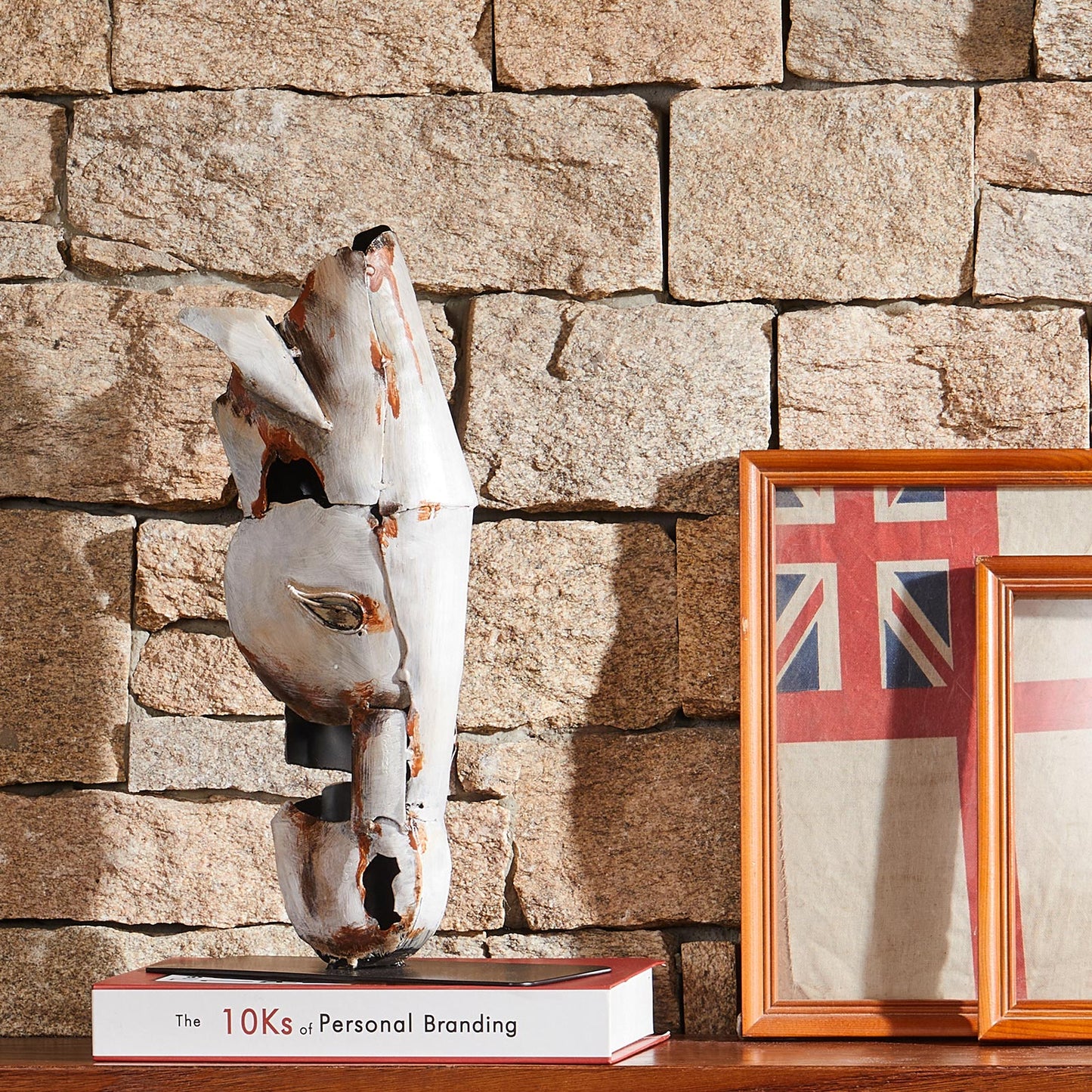 SunBlogs Art Metal Horse Head Statue & Sculpture Decor