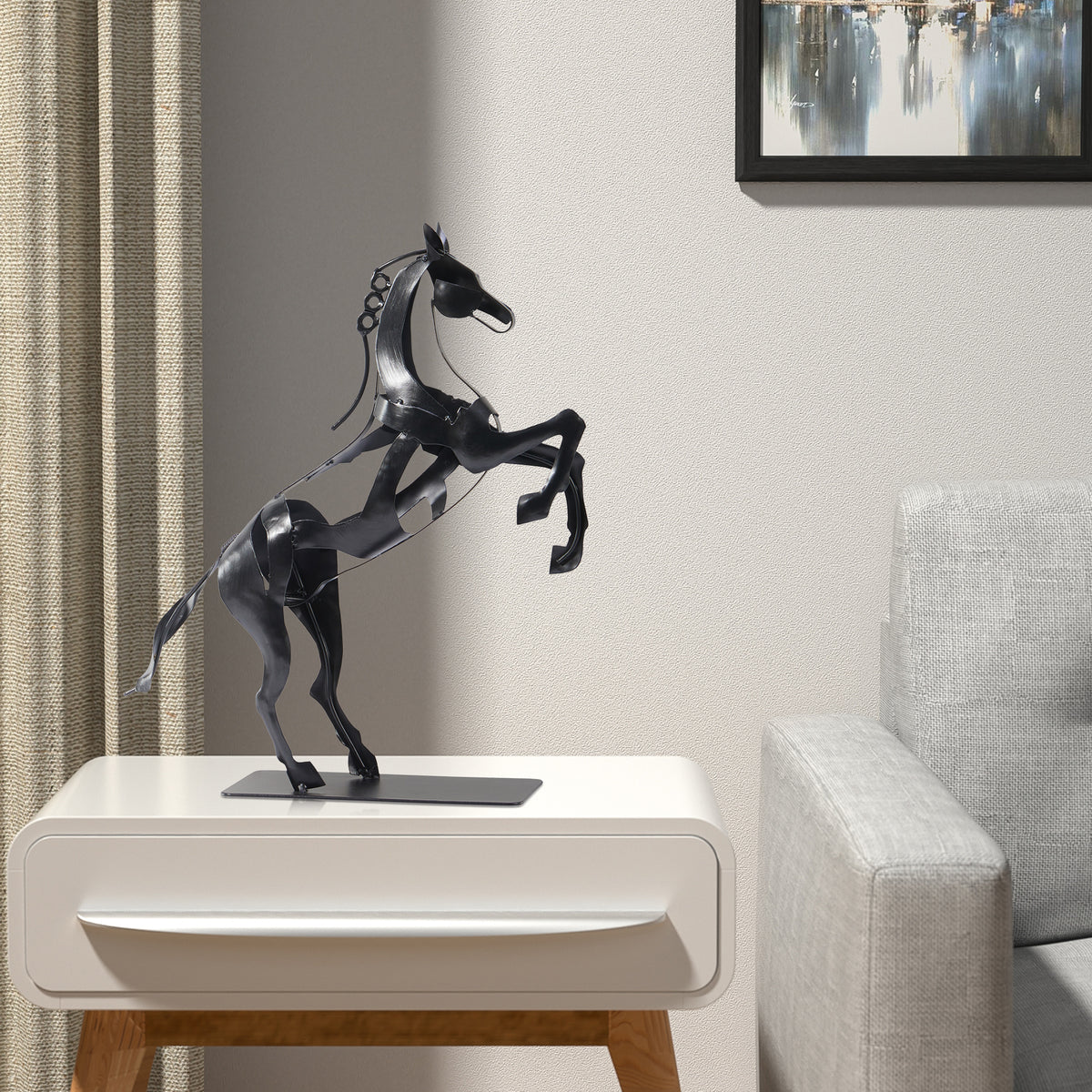 SunBlogs Art Handmade & Hand-painted Metal Horse Statue & Sculpture Gifts