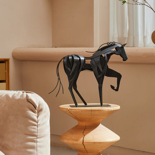 SunBlogs Art Handmade & Hand-painted Metal Horse Sculpture for Horse Lovers