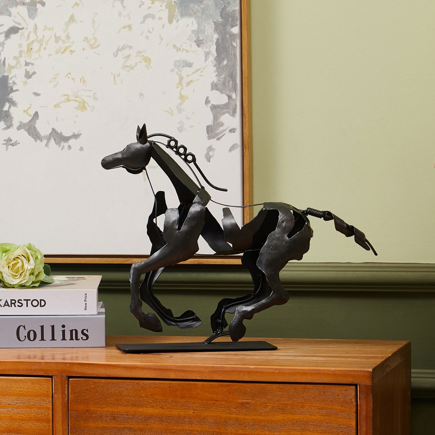 SunBlogs Art Metal Horse Statue & Sculpture