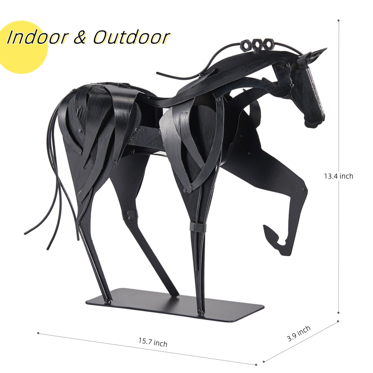 SunBlogs Art Handmade & Hand-painted Metal Horse Sculpture for Horse Lovers