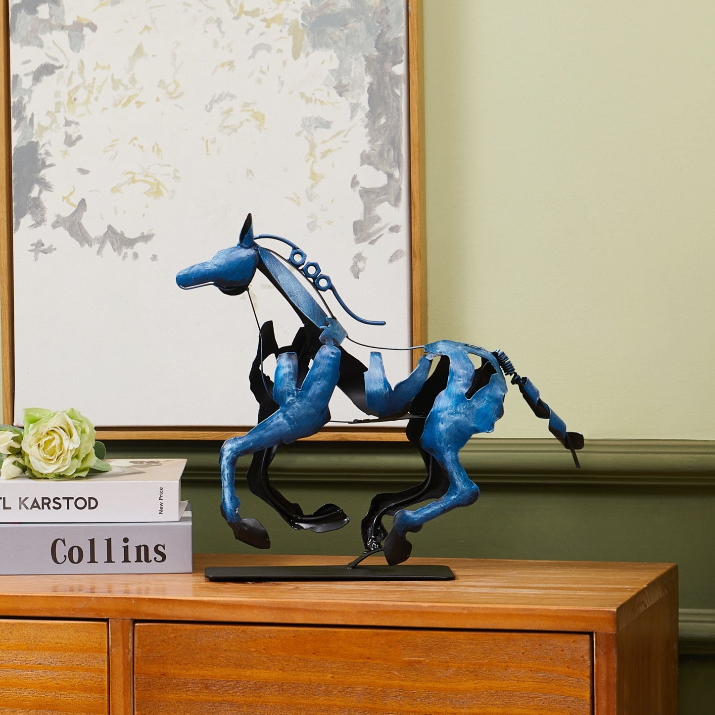 SunBlogs Art Metal Horse Statue & Sculpture Decor