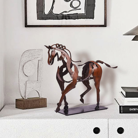 SunBlogs Art Metal Horse Statue & Sculpture Decor