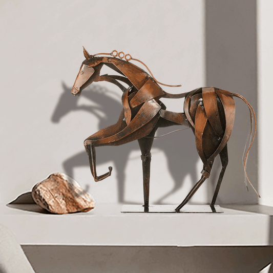 SunBlogs Art Metal Horse Statue & Sculpture Decor