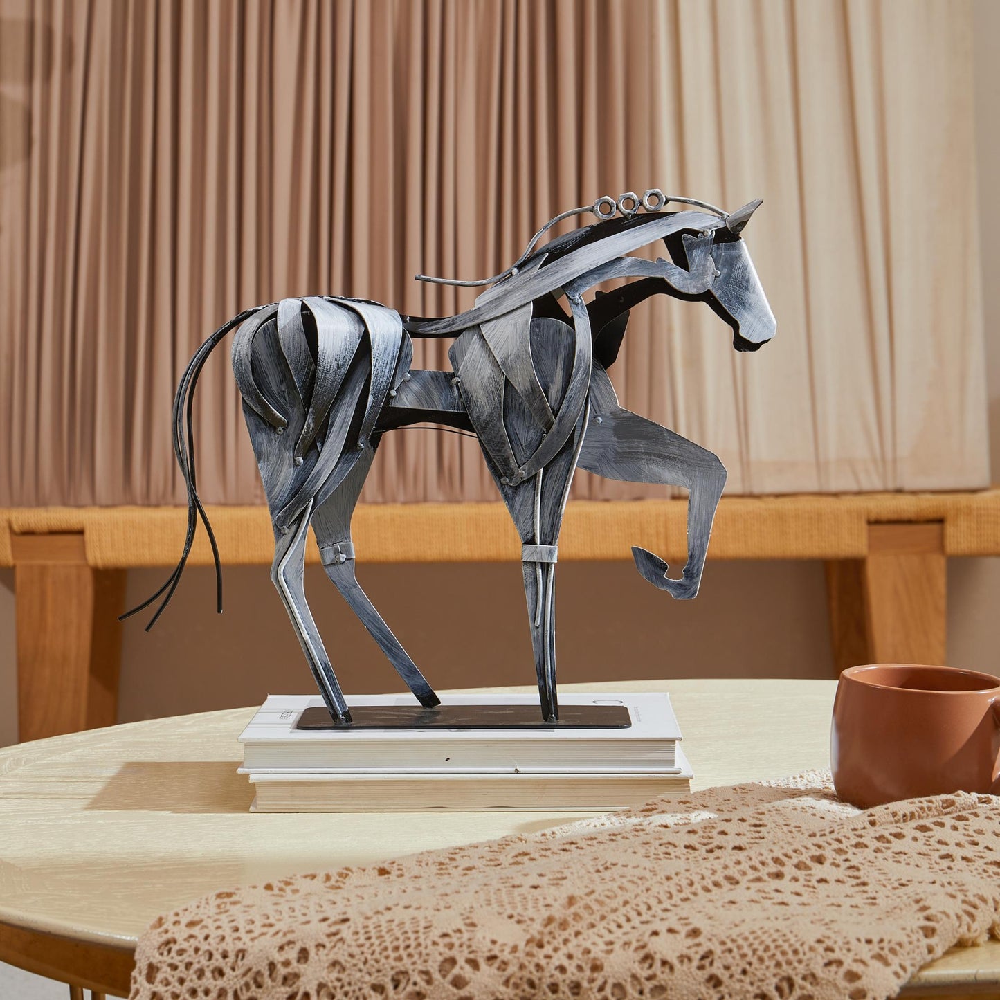 SunBlogs Art Metal Horse Statue & Sculpture Decor