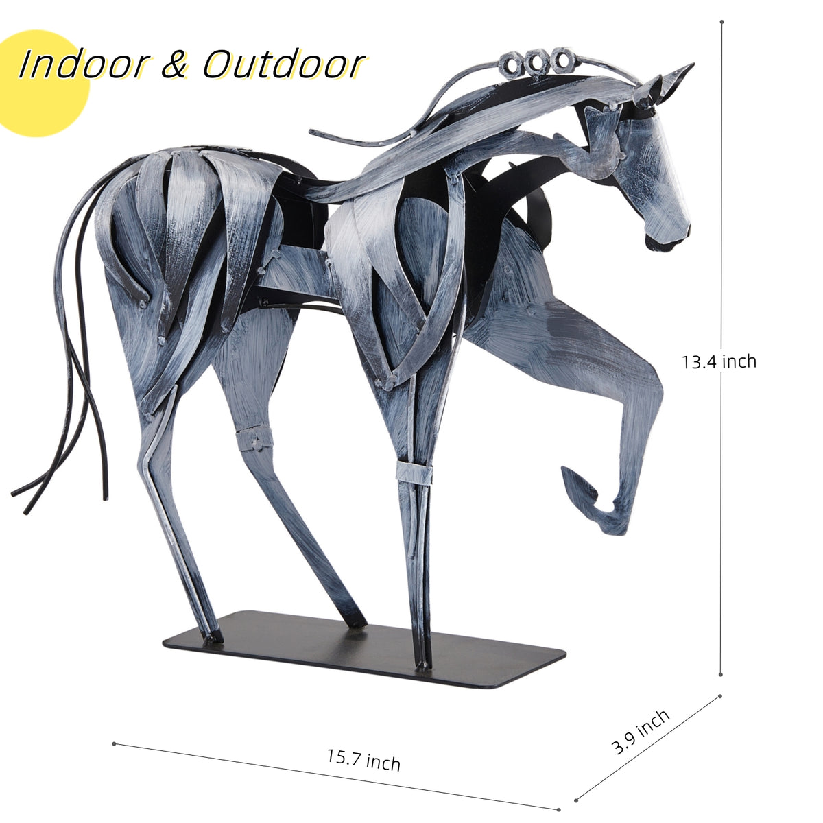 SunBlogs Art Handmade & Hand-painted Metal Horse Sculpture for Horse Lovers