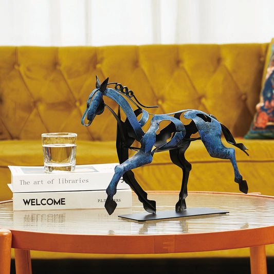 SunBlogs Art Metal Horse Statue & Sculpture Decor