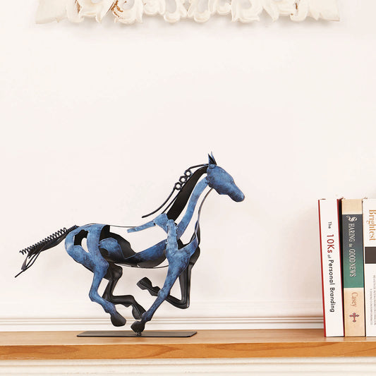 SunBlogs Art Metal Horse Statue & Sculpture Decor