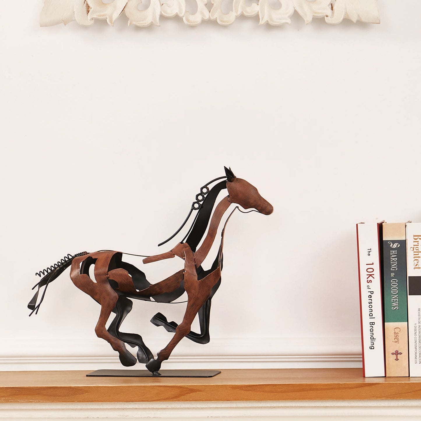 SunBlogs Art Metal Horse Statue & Sculpture Decor