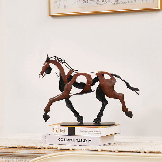 SunBlogs Art Metal Horse Statue & Sculpture Decor