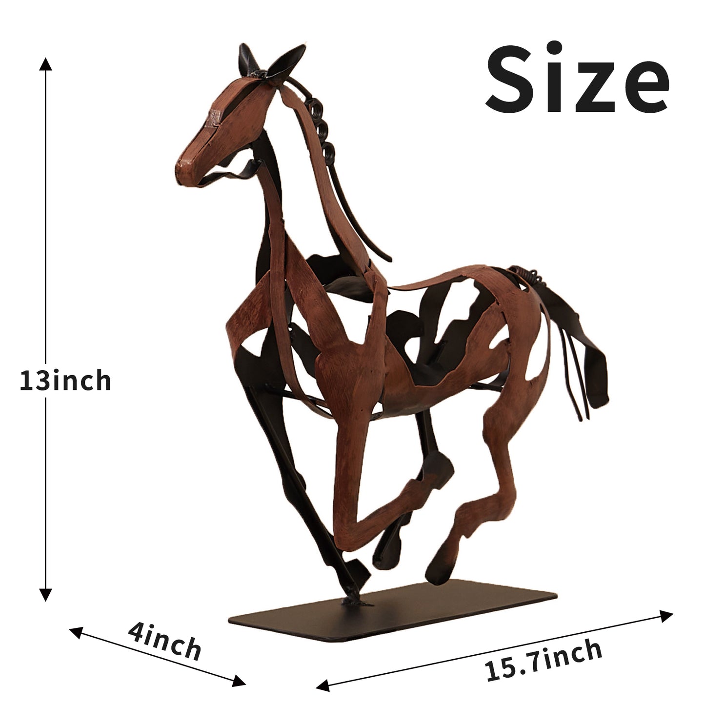 SunBlogs Art Metal Horse Statue & Sculpture Decor