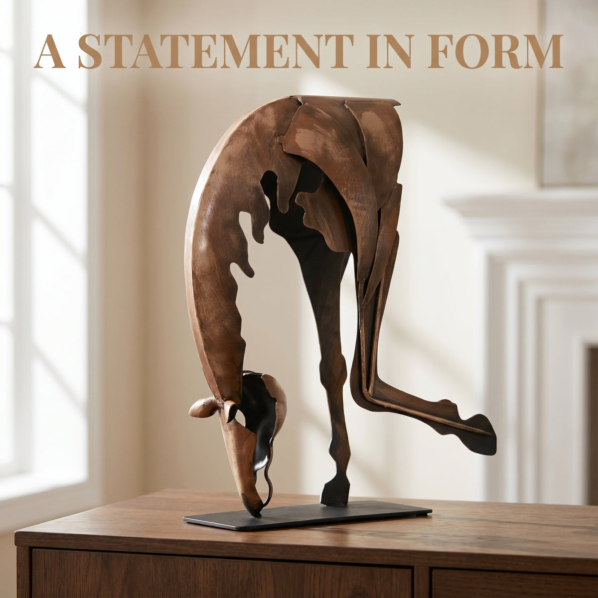 SunBlogs Art Handmade & Hand-painted Metal Horse Sculpture for Horse Lovers