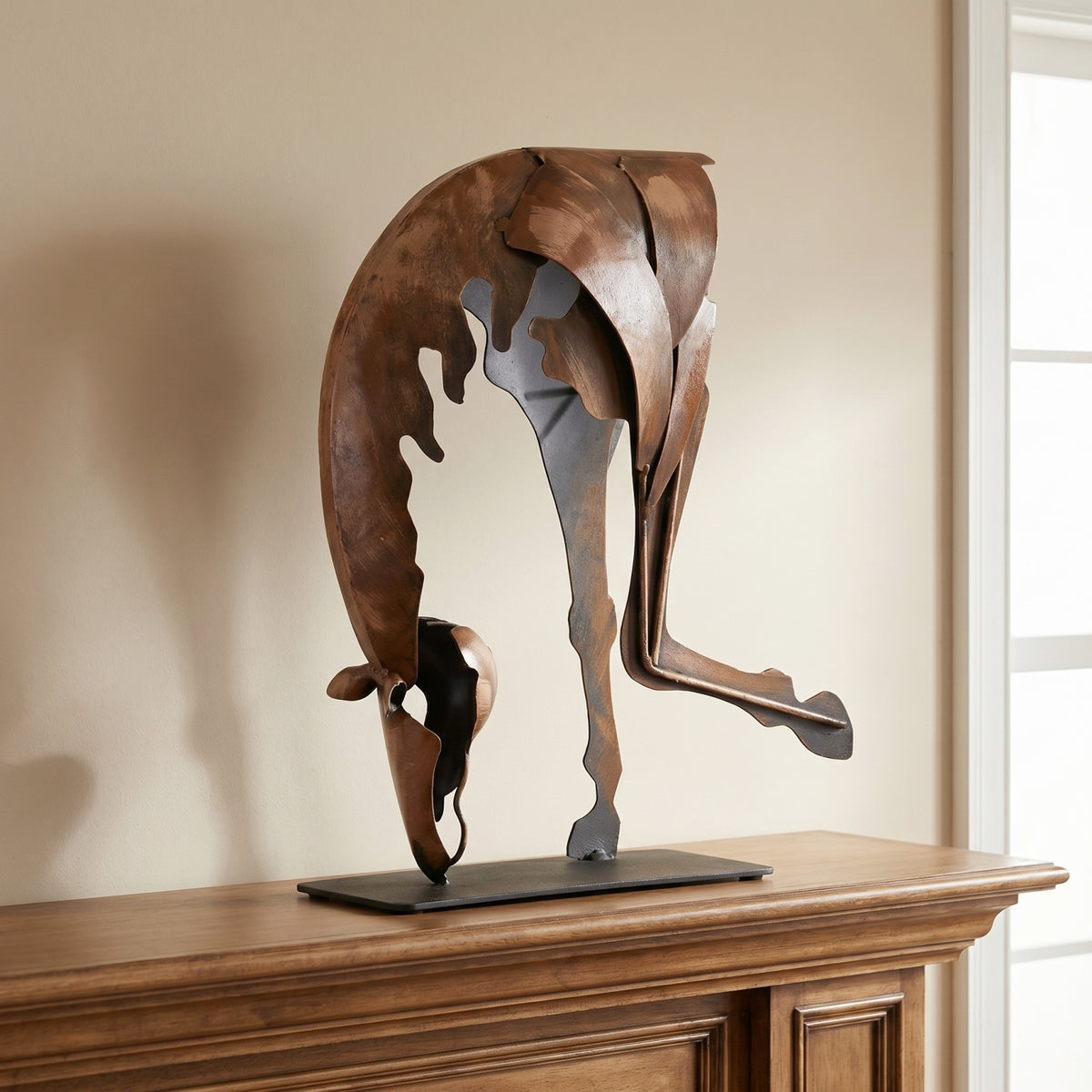 SunBlogs Art Handmade & Hand-painted Metal Horse Sculpture for Horse Lovers