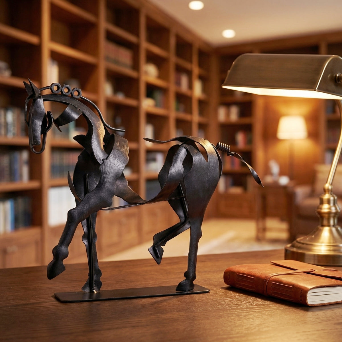 SunBlogs Art Handmade & Hand-painted Metal Horse Sculpture for Horse Lovers