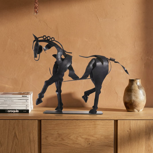 SunBlogs Art Handmade & Hand-painted Metal Horse Sculpture for Horse Lovers