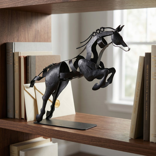 SunBlogs Art Handmade & Hand-painted Metal Horse Statue & Sculpture