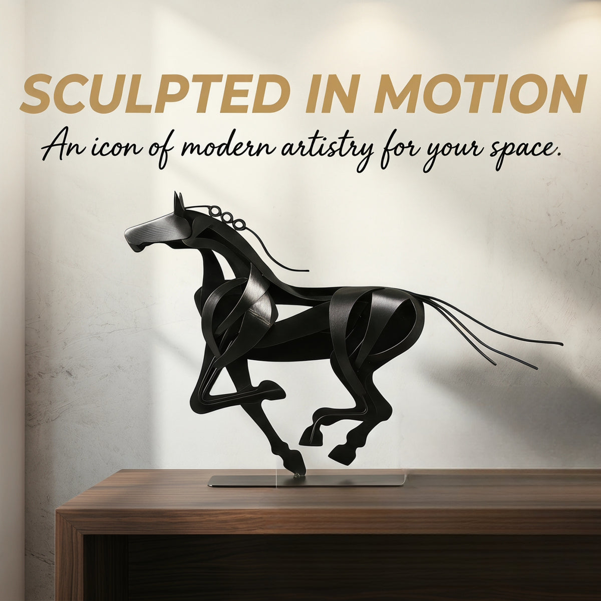 SunBlogs Art Handmade & Hand-painted Metal Horse Sculpture Gifts for Horse Lovers