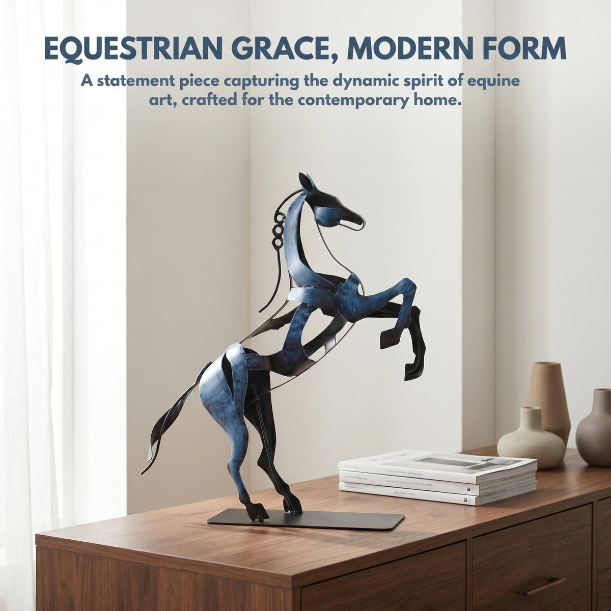 SunBlogs Art Handmade & Hand-painted Metal Horse Statue & Sculpture Gifts