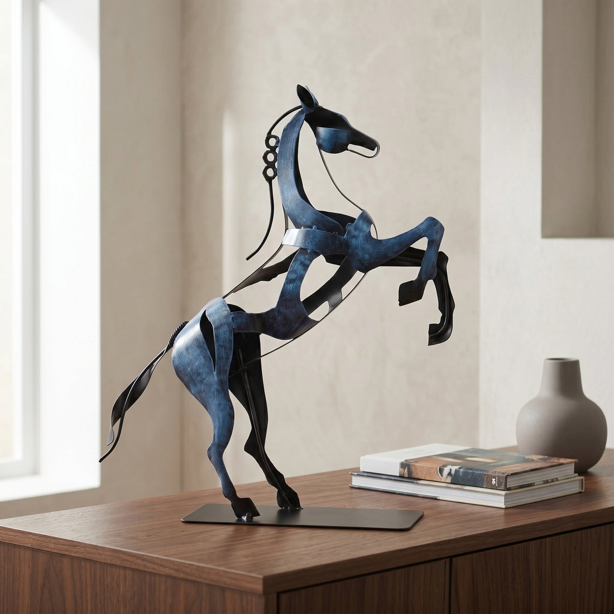 SunBlogs Art Handmade & Hand-painted Metal Horse Statue & Sculpture Gifts