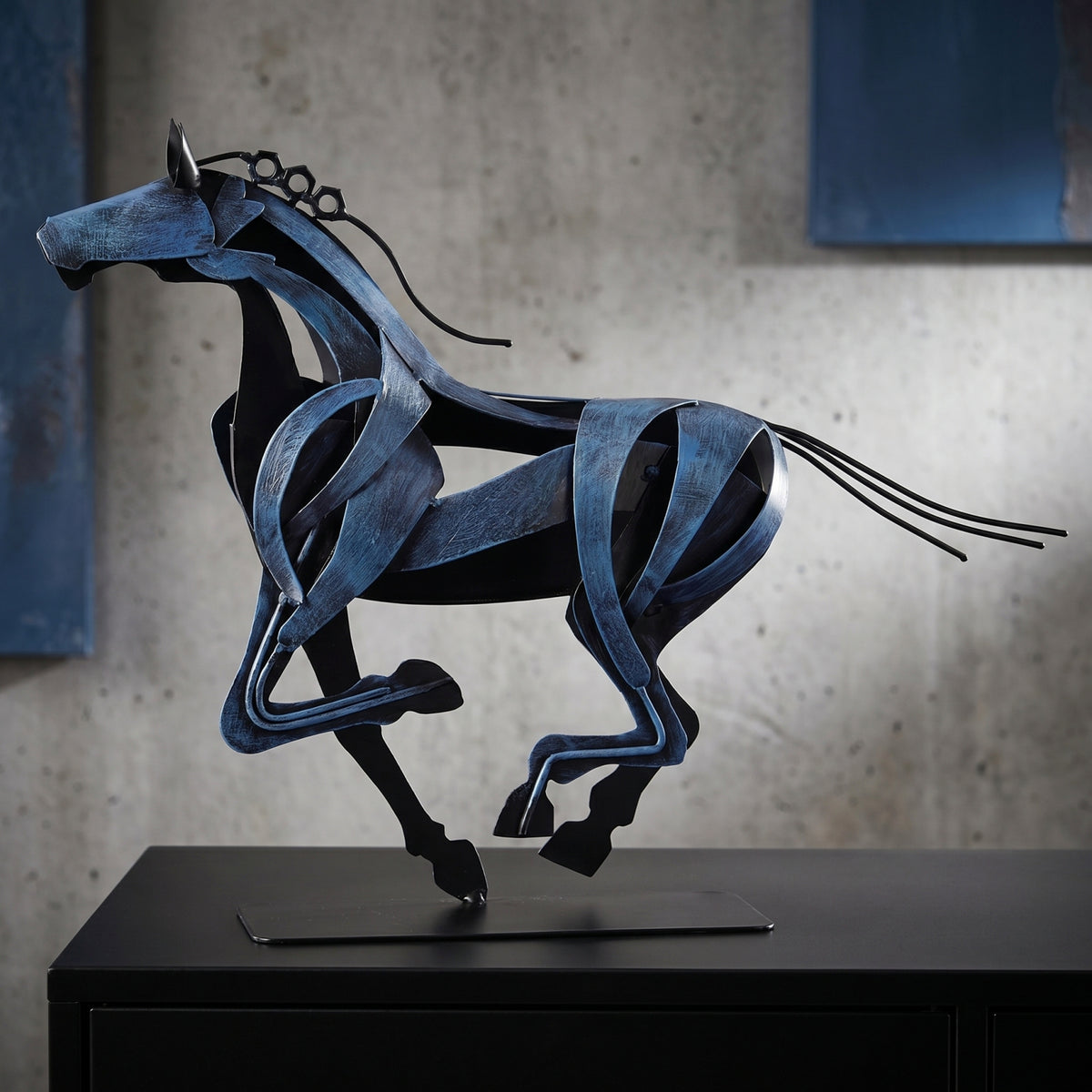 SunBlogs Art Handmade & Hand-painted Metal Horse Sculpture Gifts for Horse Lovers