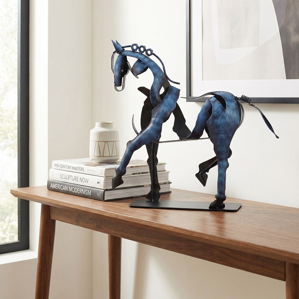 SunBlogs Art Handmade & Hand-painted Metal Horse Sculpture for Horse Lovers